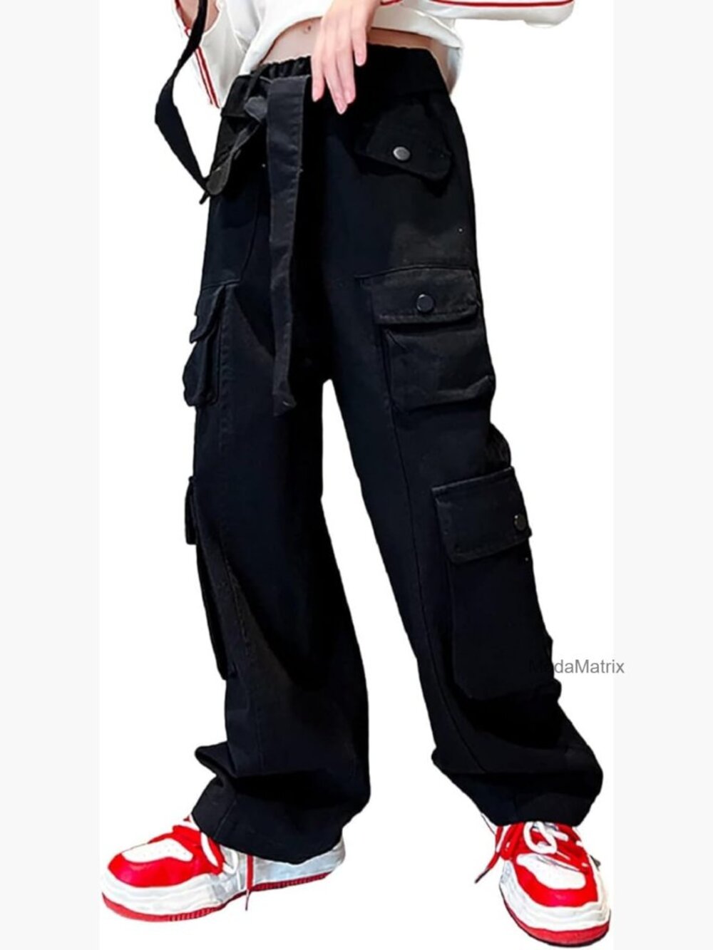 Baggy Y2K Cargo Pants for Girls Wide Leg Multi Pockets